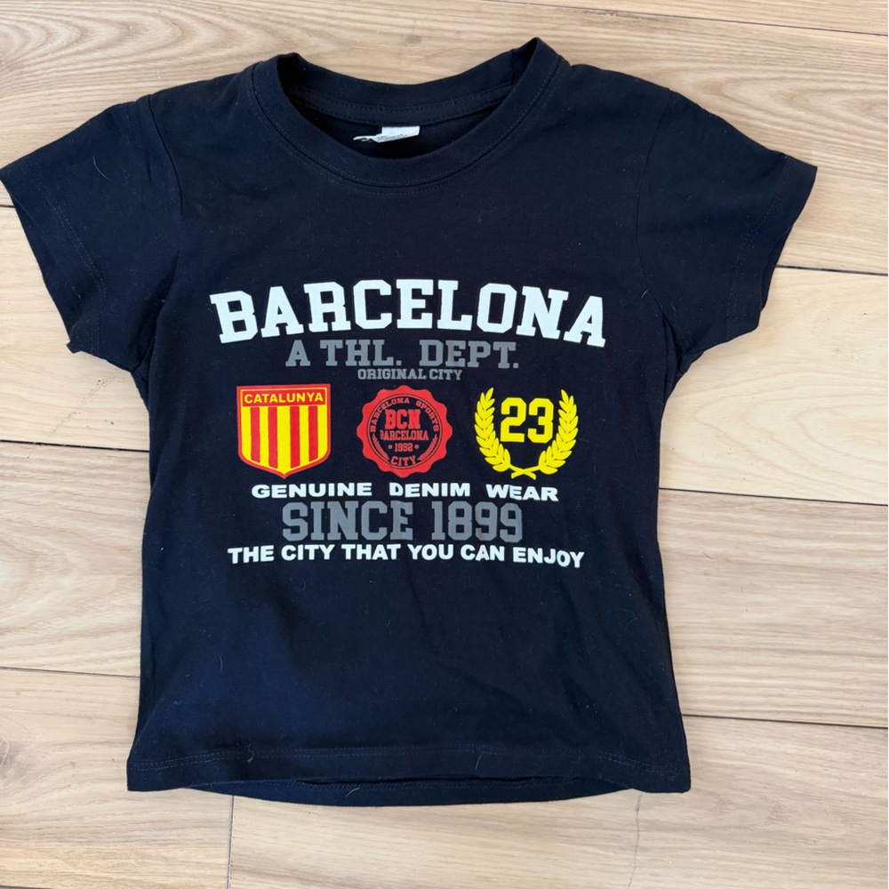 Barcelona Kids Black Graphic T-Shirt